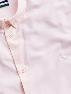 Camisa Reserva Masculina Manga Curta Oxford Color Rosa Claro