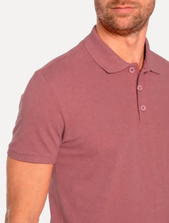 Polo Ellus Masculina Piquet Classic Button Rose Easa Rosa Escuro