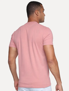 Camiseta Ellus Masculina Maxi Logo Classic Brush Rosa Escuro