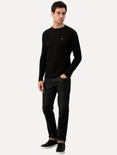 Camiseta Calvin Klein Jeans Masculina Manga Longa Quadrile Preta
