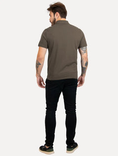 Polo Ellus Masculina Piquet Classic Easa Marrom Escuro