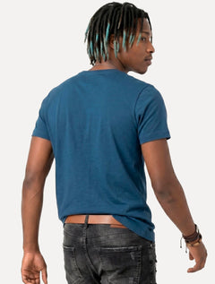 Camiseta Aramis Masculina Basic Lisa Mono Icon Azul Índigo