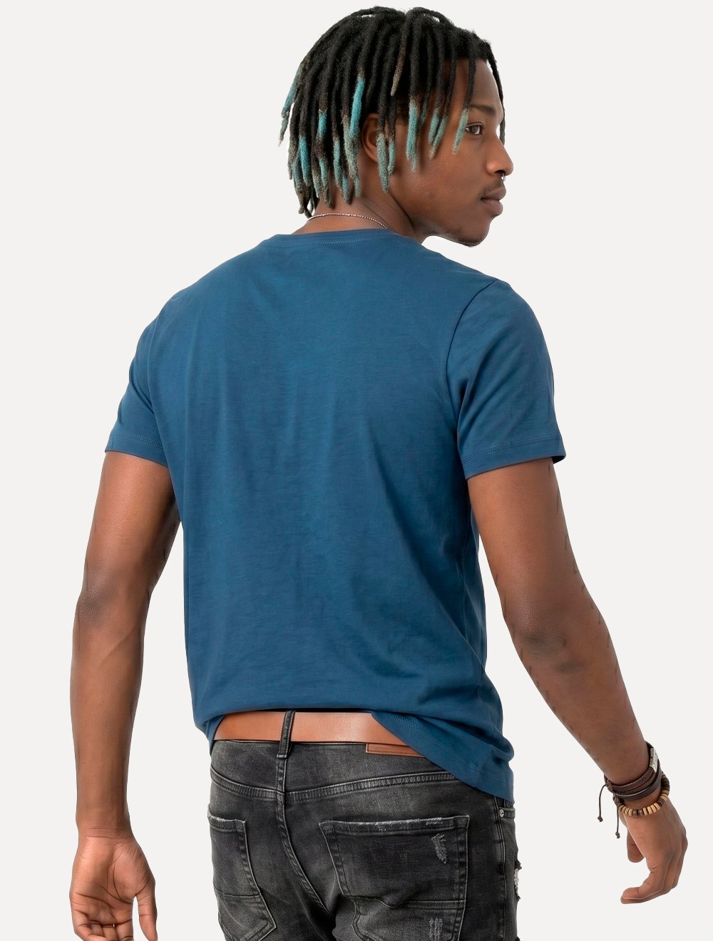 Camiseta Aramis Masculina Basic Lisa Mono Icon Azul Índigo