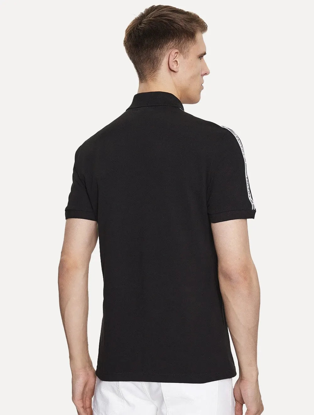 Polo Lacoste Masculina Regular Piquet Signature Sash Preta