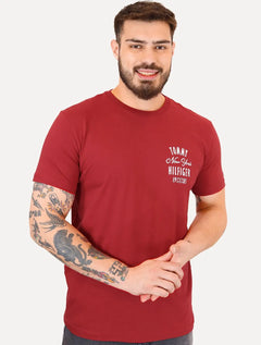 Camiseta Tommy Hilfiger Masculina Inverse Climate Tee Logo Vermelha