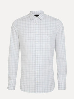 Camisa Dudalina Masculina Milano Superfine Cotton Xadrez Branca