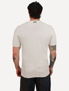 Camiseta Dixen Masculina Tricot Manga Curta Gola Careca Branco