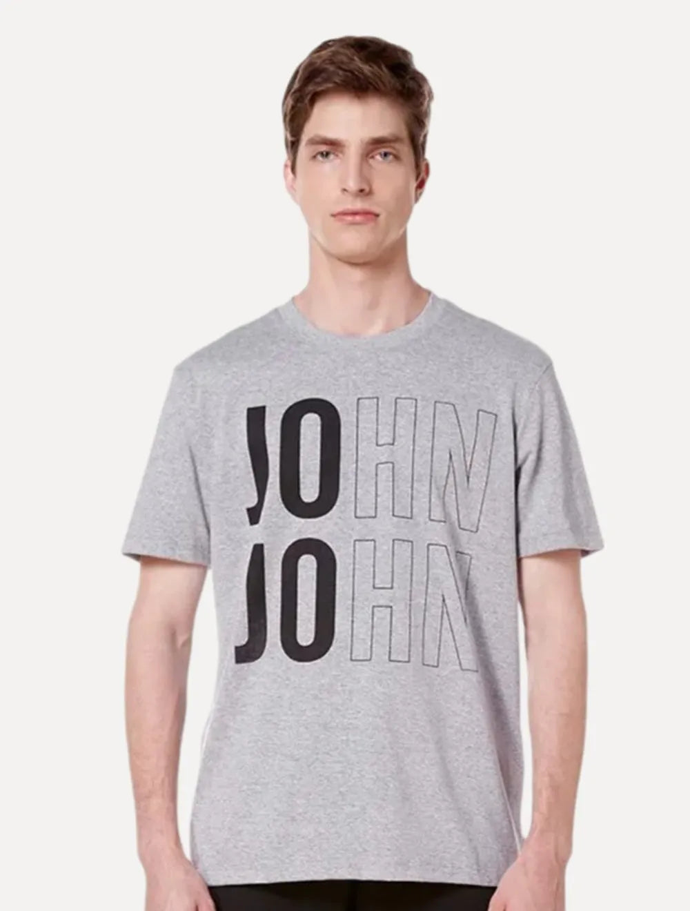 Camiseta John John Masculina Regular Fit John Out Cinza Médio Mescla
