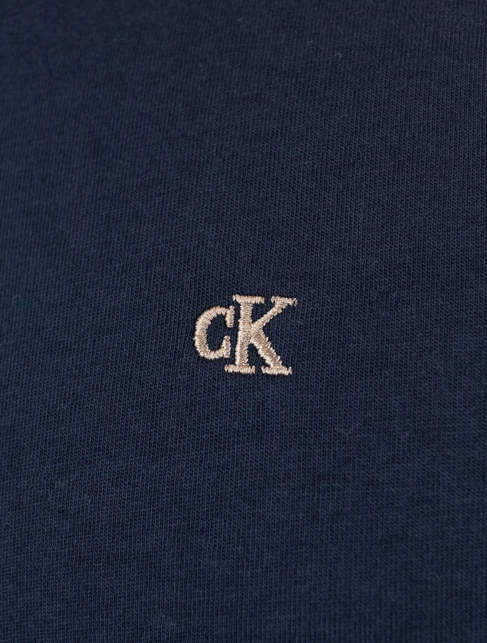 Camiseta Calvin Klein Jeans Masculina CK Bordado Peito Azul Marinho