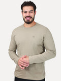 Camiseta King & Joe Masculina Manga Longa Basic Dark Small Logo Cáqui