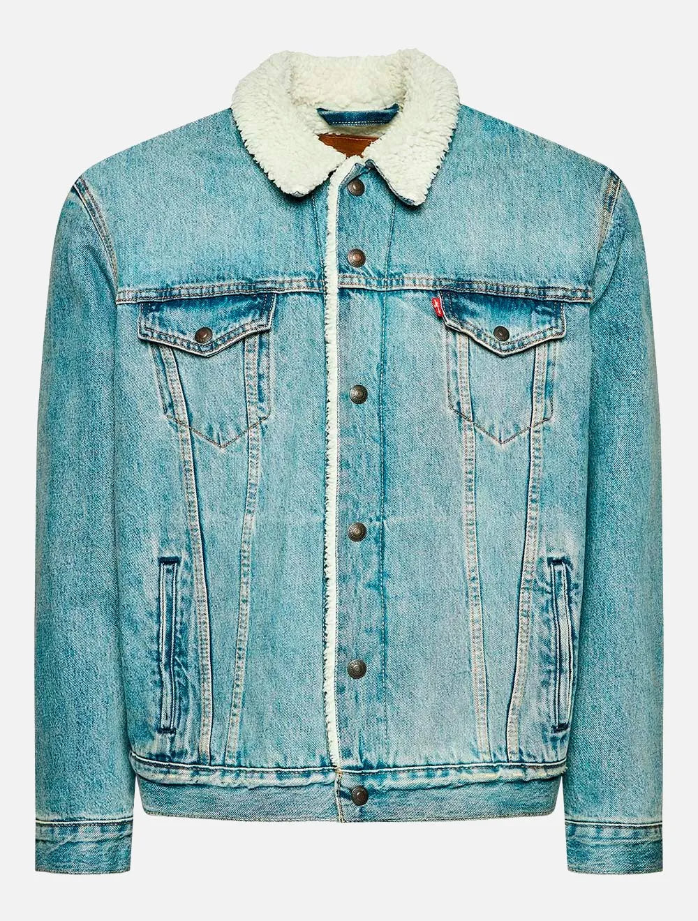 Jaqueta Jeans Levis Masculina Sherpa Trucker Azul Claro