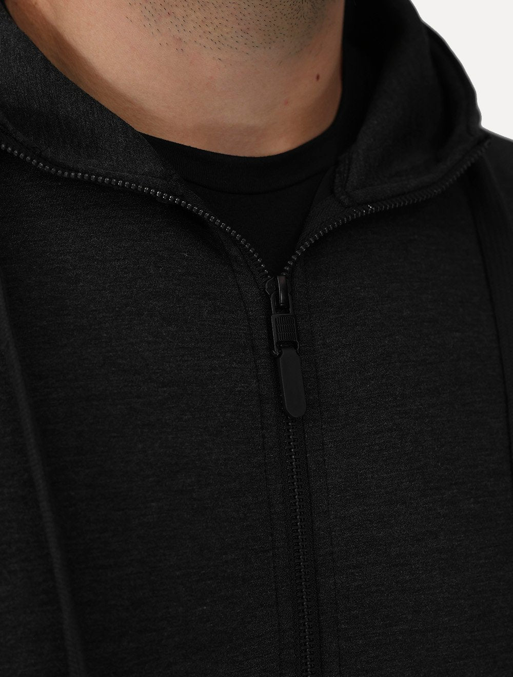 Conjunto Dixen Agasalho com Zíper Frontal Bolso Canguru Preto