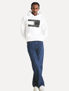 Moletom Tommy Jeans Masculino Hoodie Flag Logo Spray Branco