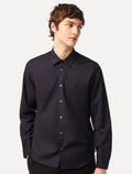 Camisa Lacoste Masculina Regular Poplin Cotton Pocket Mono Azul Marinho