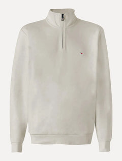 Suéter Tommy Hilfiger Masculino Essential Cotton Half Zip Mock Areia
