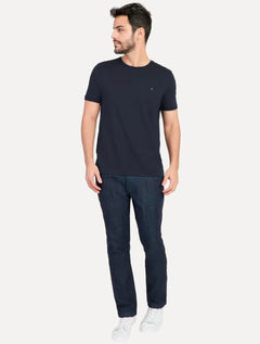 Camiseta Aramis Masculina Basic Lisa Light Logo Azul Marinho