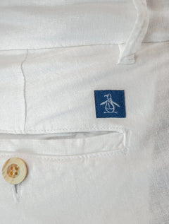 Bermuda Original Penguin Masculina Chino Stretch Linho Branca