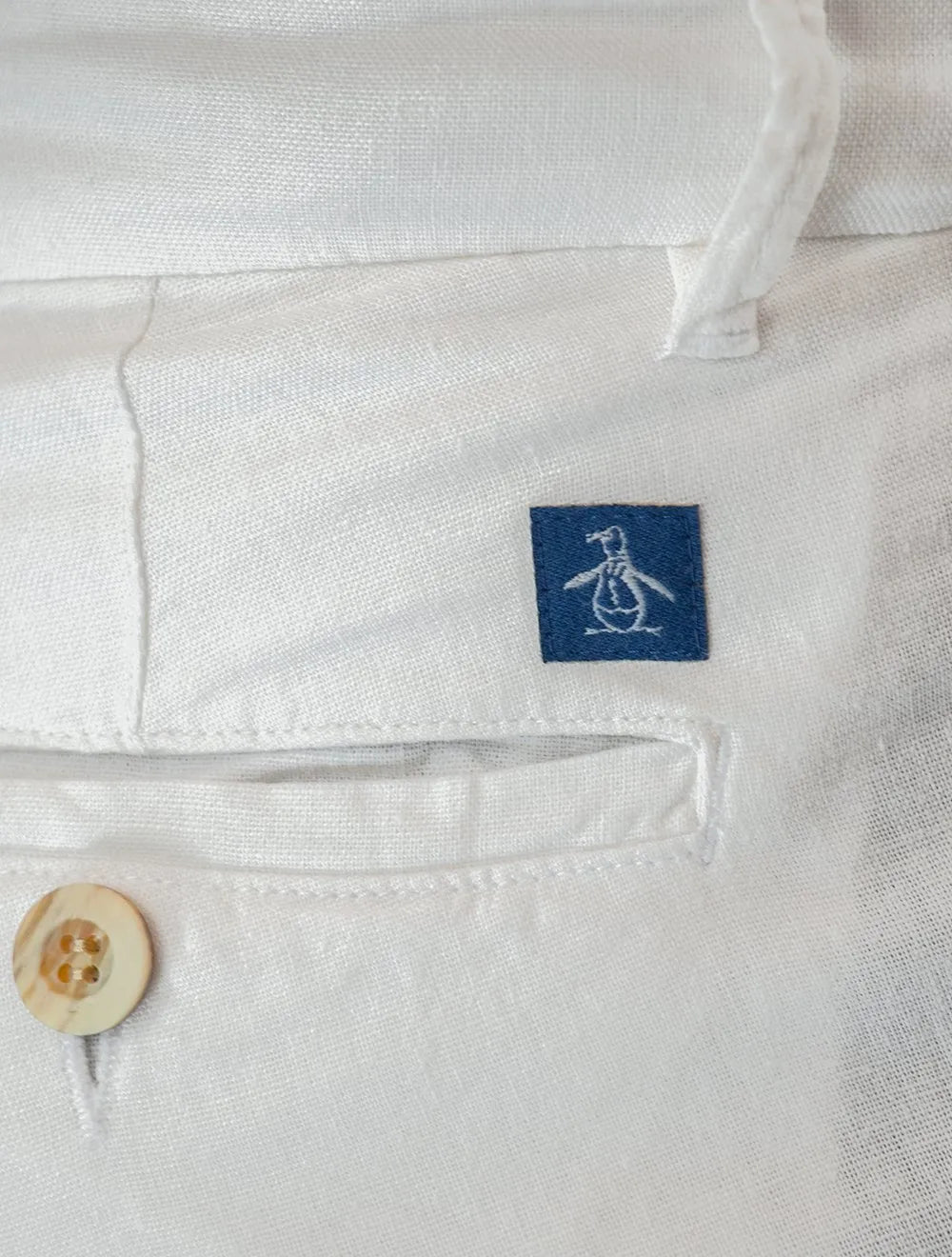 Bermuda Original Penguin Masculina Chino Stretch Linho Branca