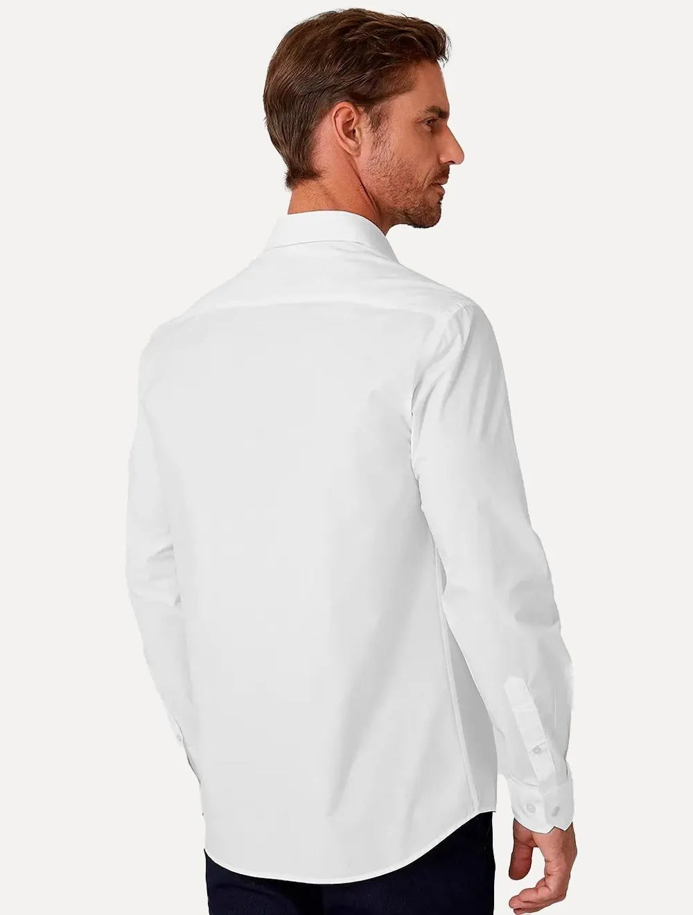 Camisa Dudalina Masculina Slim Superfine Cotton Light Logo Lisa Branca