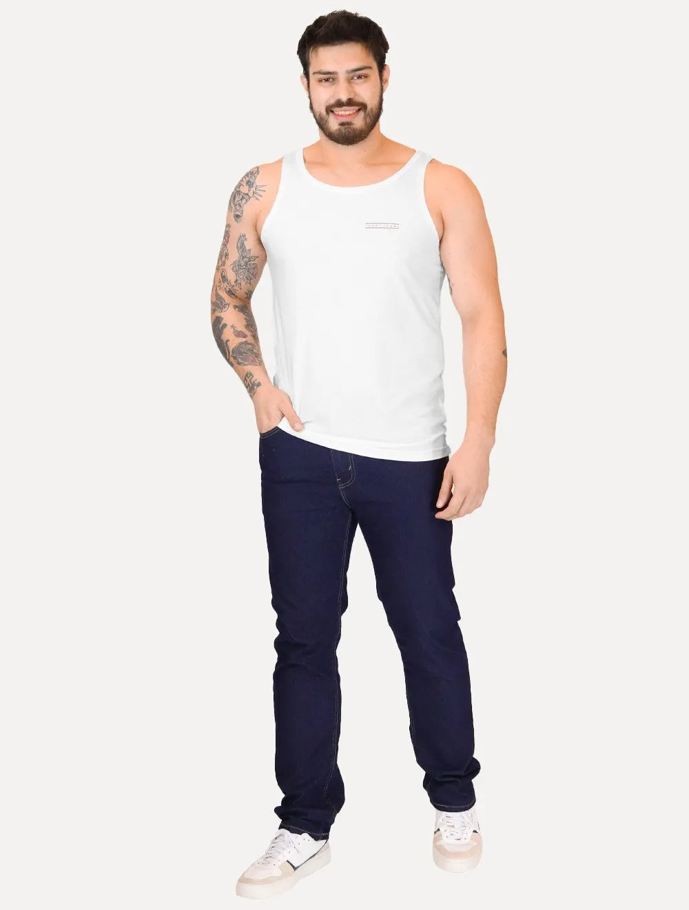 Regata Tommy Jeans Masculina Slim Entry Graphiv Tank Ext Branca