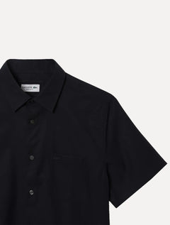 Camisa Lacoste Masculina Manga Curta Regular Solid Pocket Azul Marinho