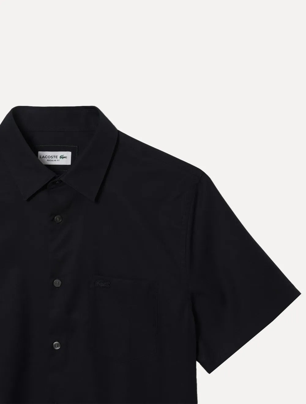 Camisa Lacoste Masculina Manga Curta Regular Solid Pocket Azul Marinho