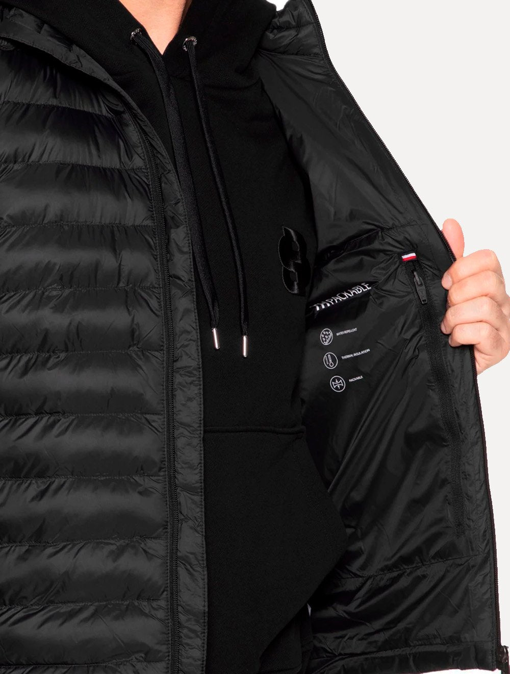 Colete Tommy Hilfiger Masculino Core Packable Recycled Preto