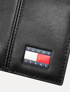 Carteira Tommy Jeans Heritage Coin Couro Preta