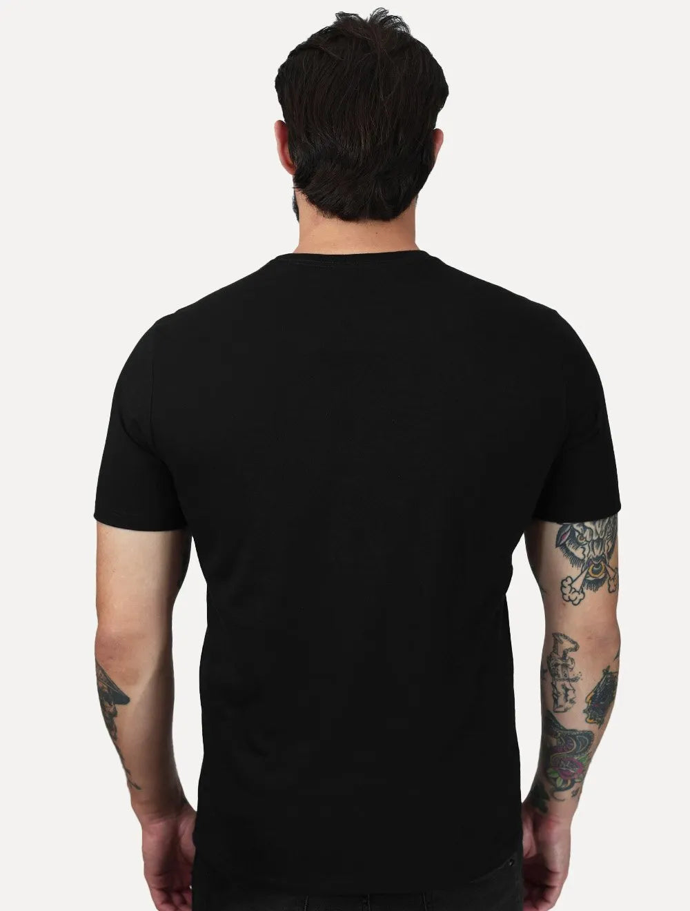 Camiseta Calvin Klein Jeans Masculina Logo Leather Center Preta