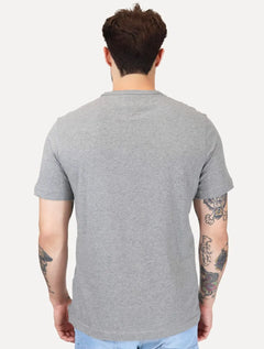 Camiseta Tommy Hilfiger Masculina Regular Small Crest Outline Cinza Mescla