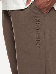 Calça John John Moletom Masculina Embossed Marrom