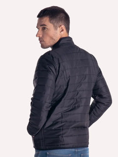 Jaqueta King & Joe Masculina Nylon Puffer Gola Preta