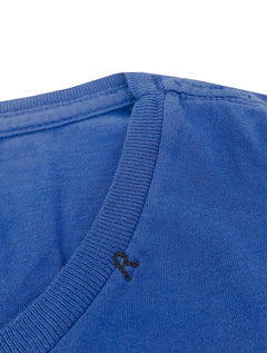 Camiseta Replay Masculina Frontal Stamp Logo Azul Royal