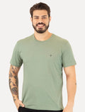 Camiseta Calvin Klein Jeans Masculina Dark Omega Relevo Verde Médio