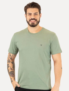 Camiseta Calvin Klein Jeans Masculina Dark Omega Relevo Verde Médio