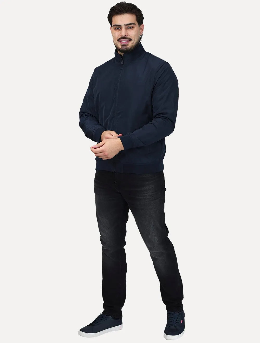 Jaqueta Aramis Masculina Bomber Dupla Marinho/Café