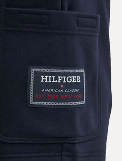 Bermuda Tommy Hilfiger Moletom Masculina Flag Logo Badge Azul Marinho