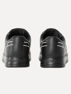 Tênis Empório Armani Masculino Couro White Line Preto
