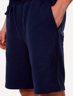 Bermuda John John Masculina Moletom Embossed Logo Azul Marinho