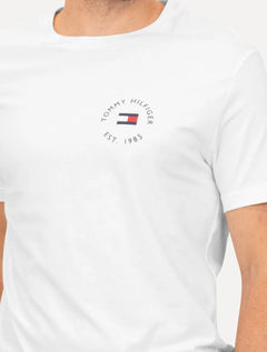 Camiseta Tommy Hilfiger Masculina Roundle Logo Chest Branca