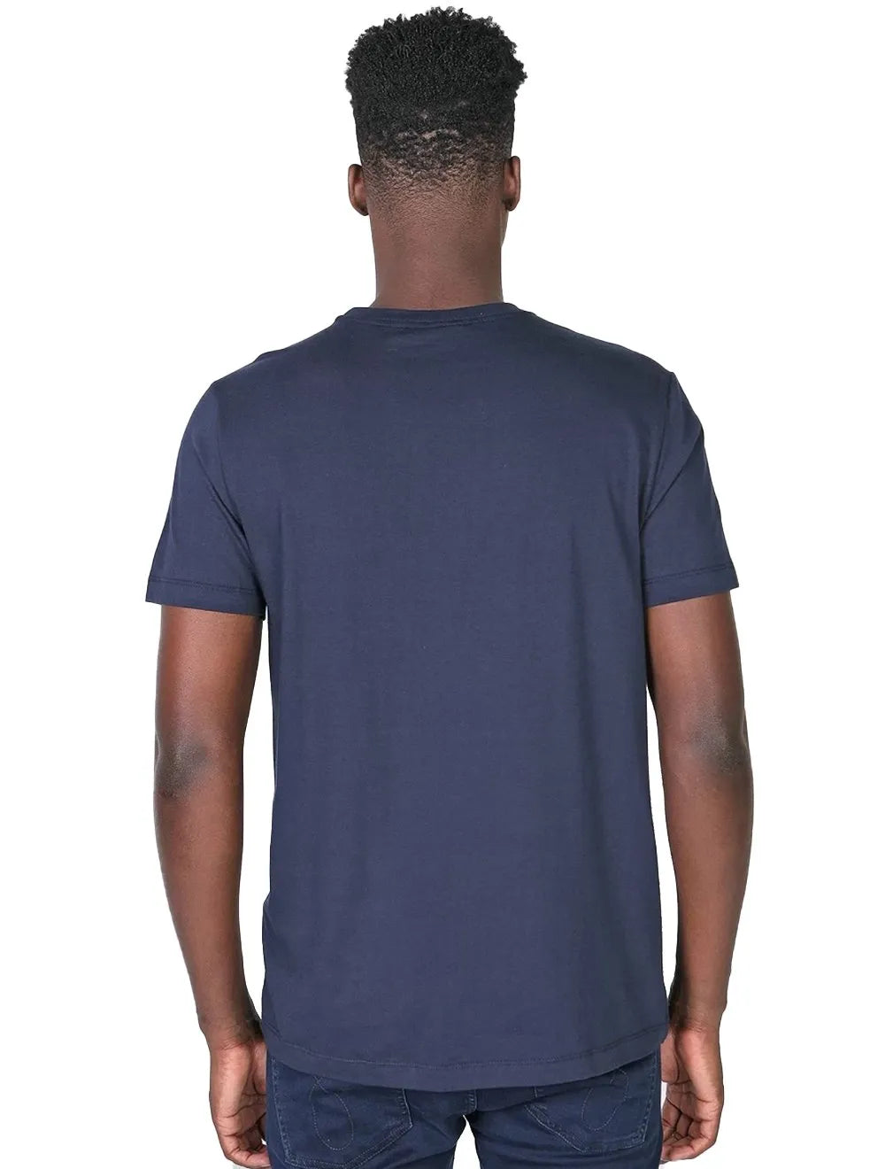 Camiseta Calvin Klein Masculina Meia Malha Basica CK Azul Marinho