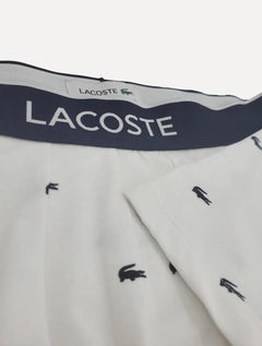 Cueca Lacoste Trunk Boxer Jersey Croco Print Branca Vermelha Cinza Pack 3UN