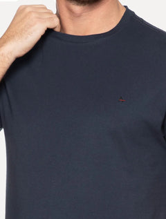 Camiseta Aramis Masculina Basic Lisa Dark Logo Azul Marinho
