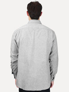 Camisa Dudalina Masculina Comfort Superfine Cotton Melange Cinza Medio