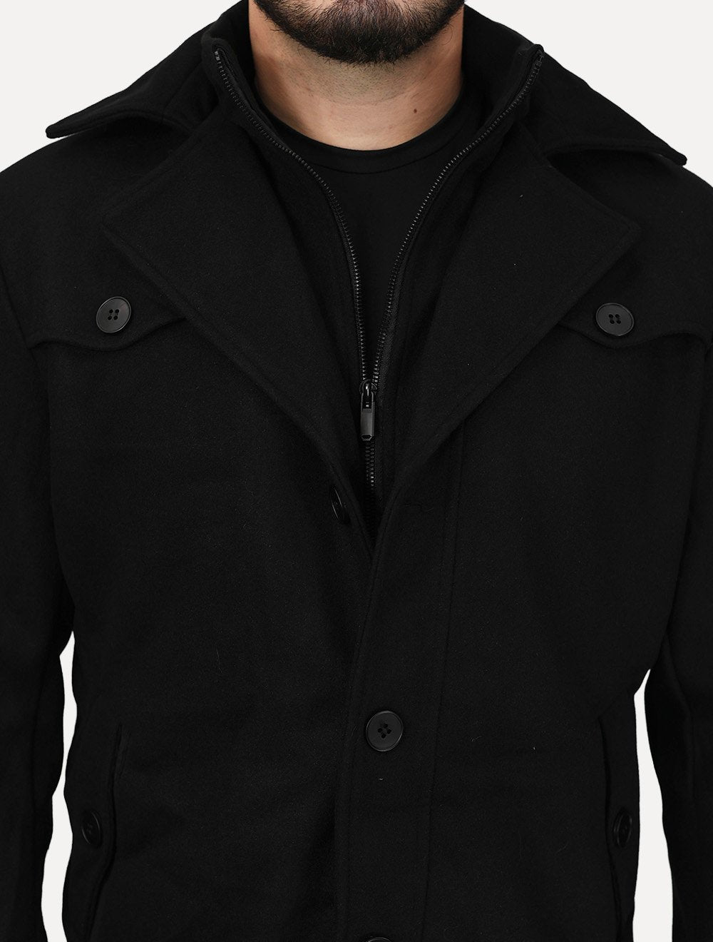 Casaco Dixen Blazer Gola Removível Preto