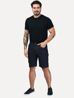Bermuda King & Joe Masculina Jeans Flex Azul Marinho
