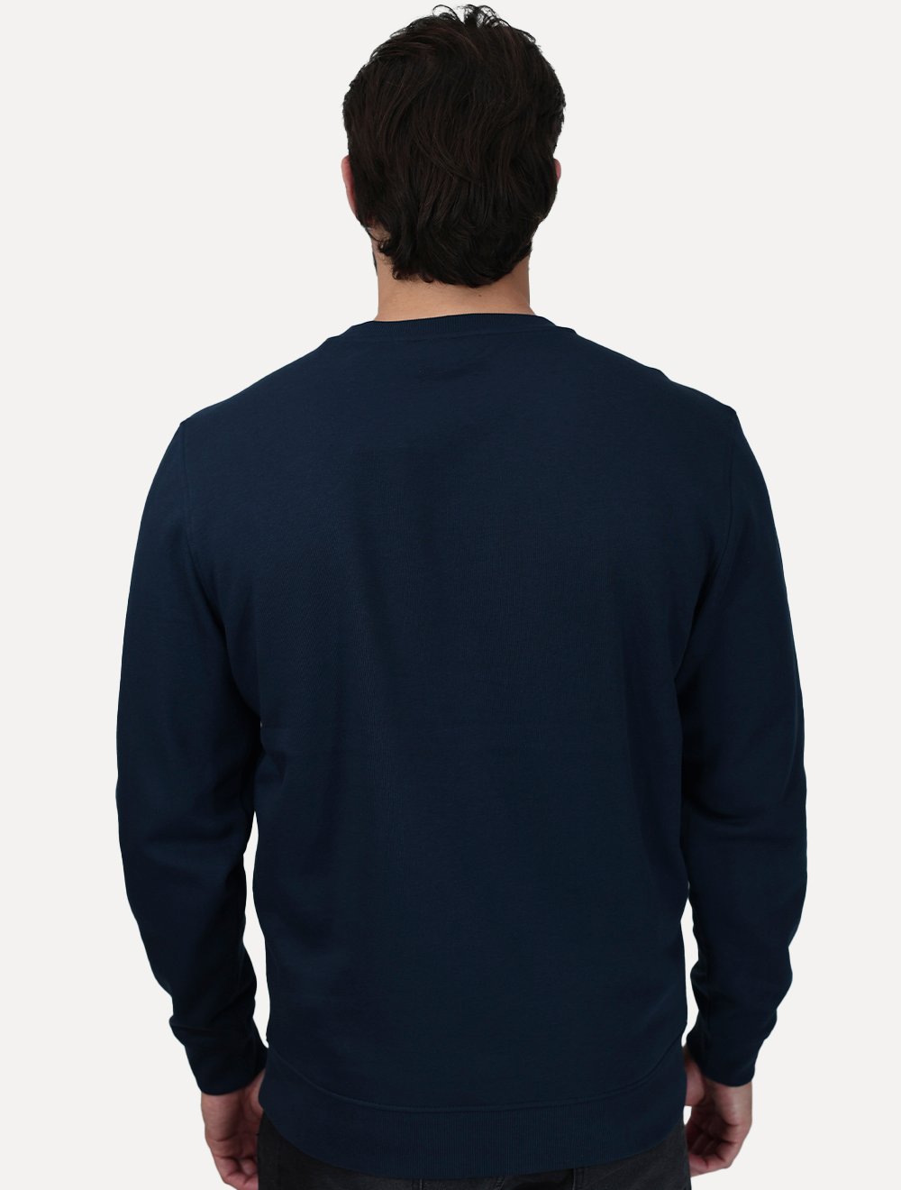 Moletom Calvin Klein Jeans Crewneck CK Logo Embroidered Azul Marinho