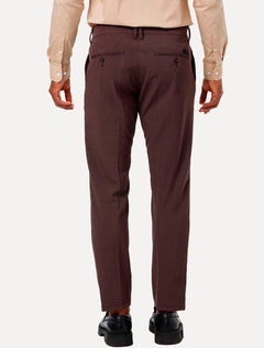 Calça K&J Black Masculina Alfaiataria Cetim Comfort Flex Marrom
