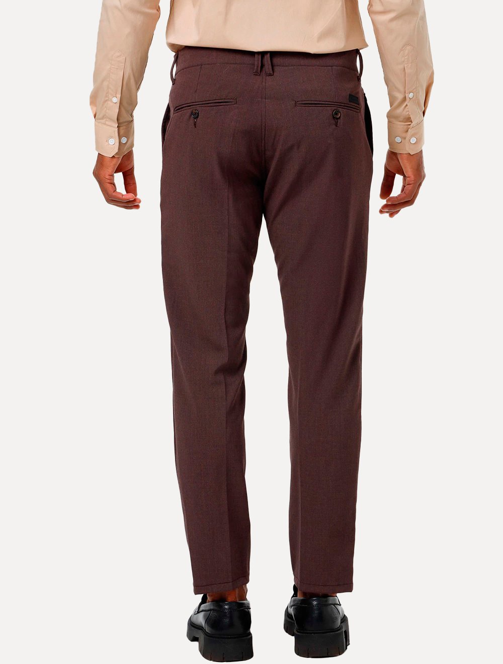 Calça K&J Black Masculina Alfaiataria Cetim Comfort Flex Marrom
