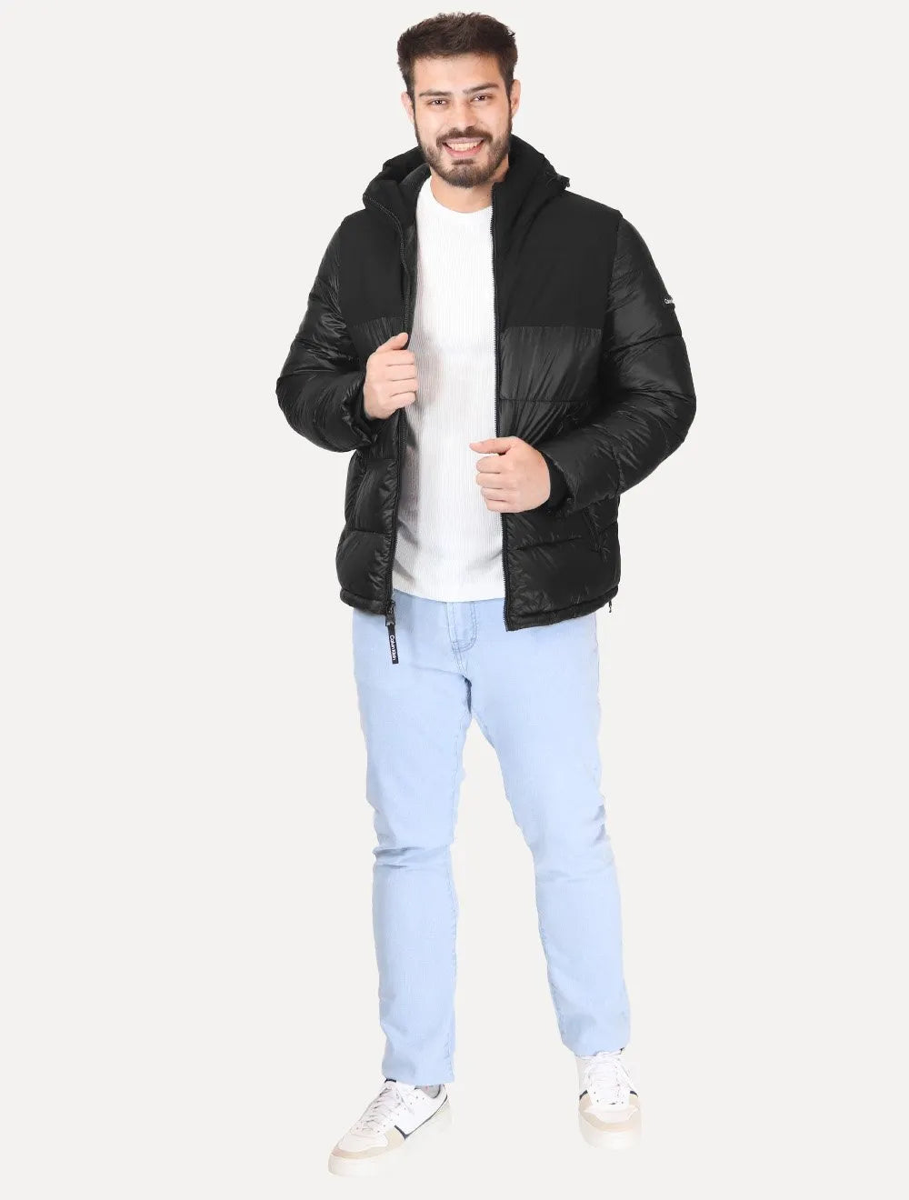 Jaqueta Calvin Klein Masculina Water Resistant Textura Dupla Preta